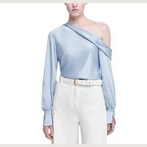 Jonathan Simkhai Off The Shoulder “Alice” Blouse Color Sky Warn Once
